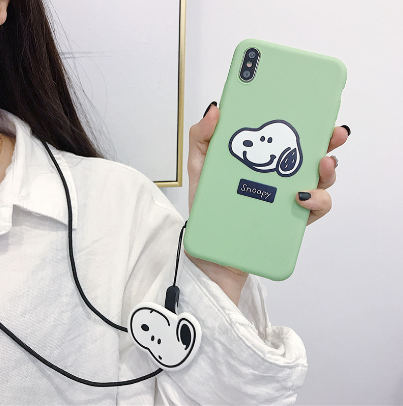 Cute Snoopy Phone Case with Stand and Protector