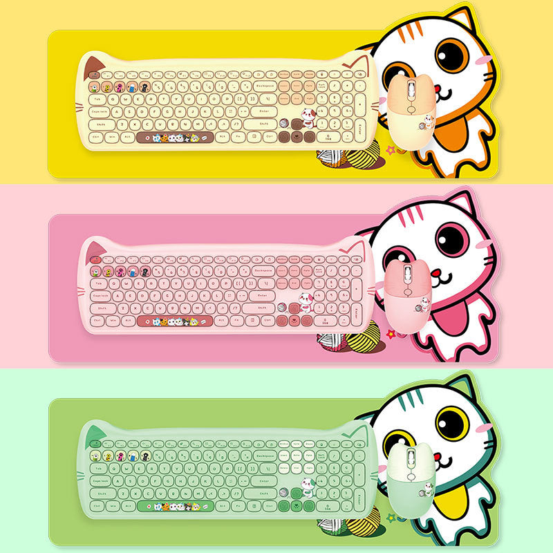 Wireless Keyboard and Mouse Set for Girls (Punk Style)