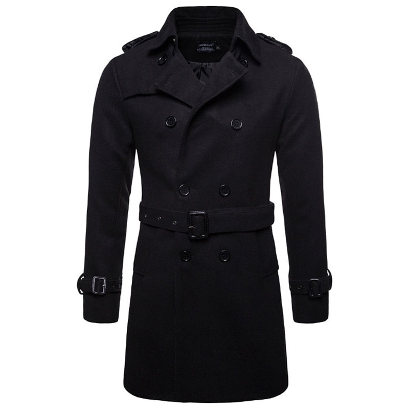 Men's Long Wool Blend Coat - Plus Size Overcoat