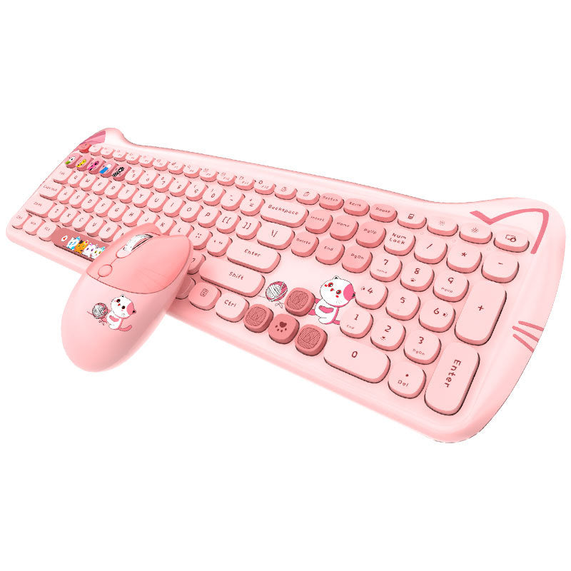 Wireless Keyboard and Mouse Set for Girls (Punk Style)