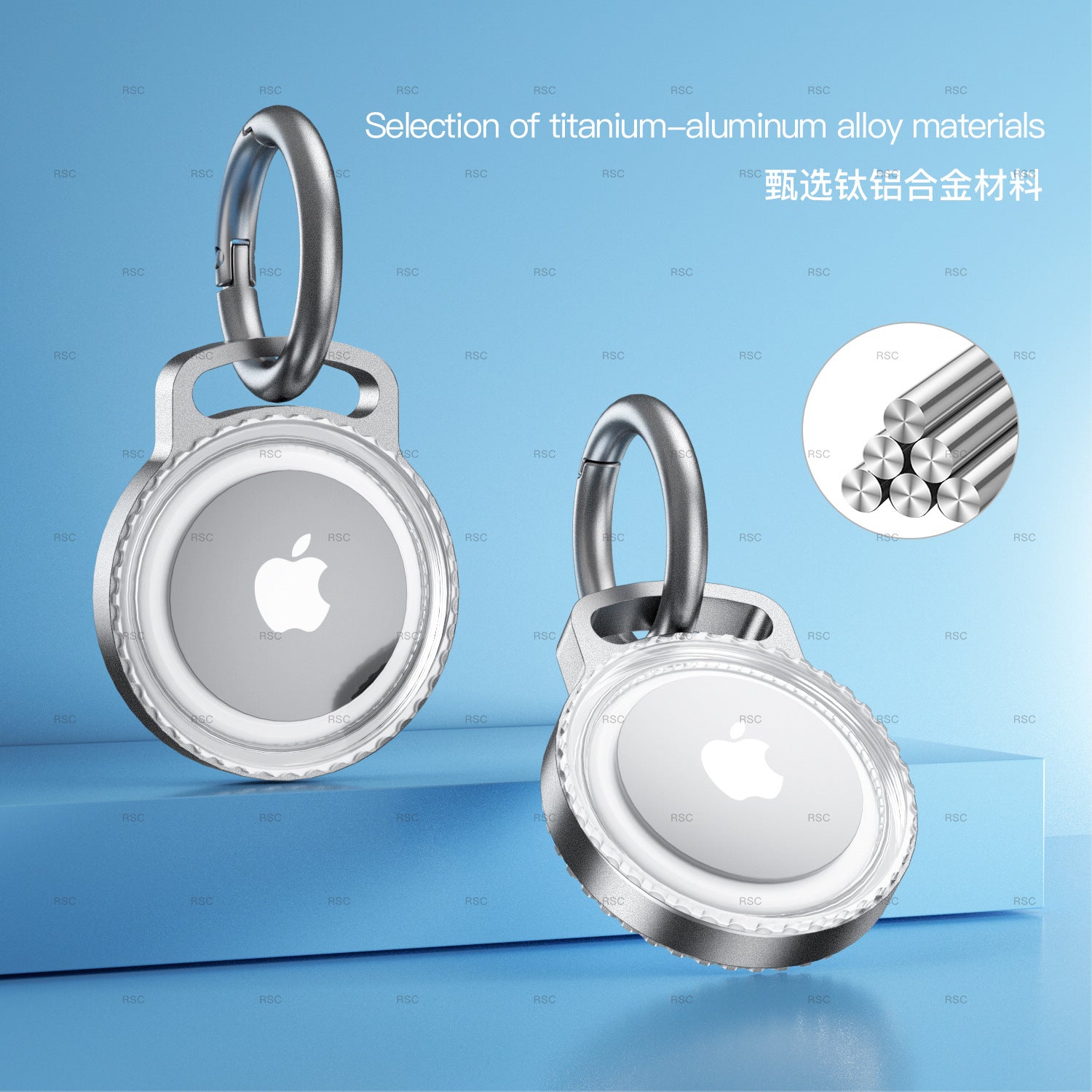 AirTag Metal Protective Case with Keychain and Waterproof
