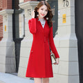 Women's Fashionable Wool Blend Long Trench Coat