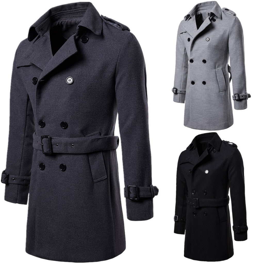 Men's Long Wool Blend Coat - Plus Size Overcoat
