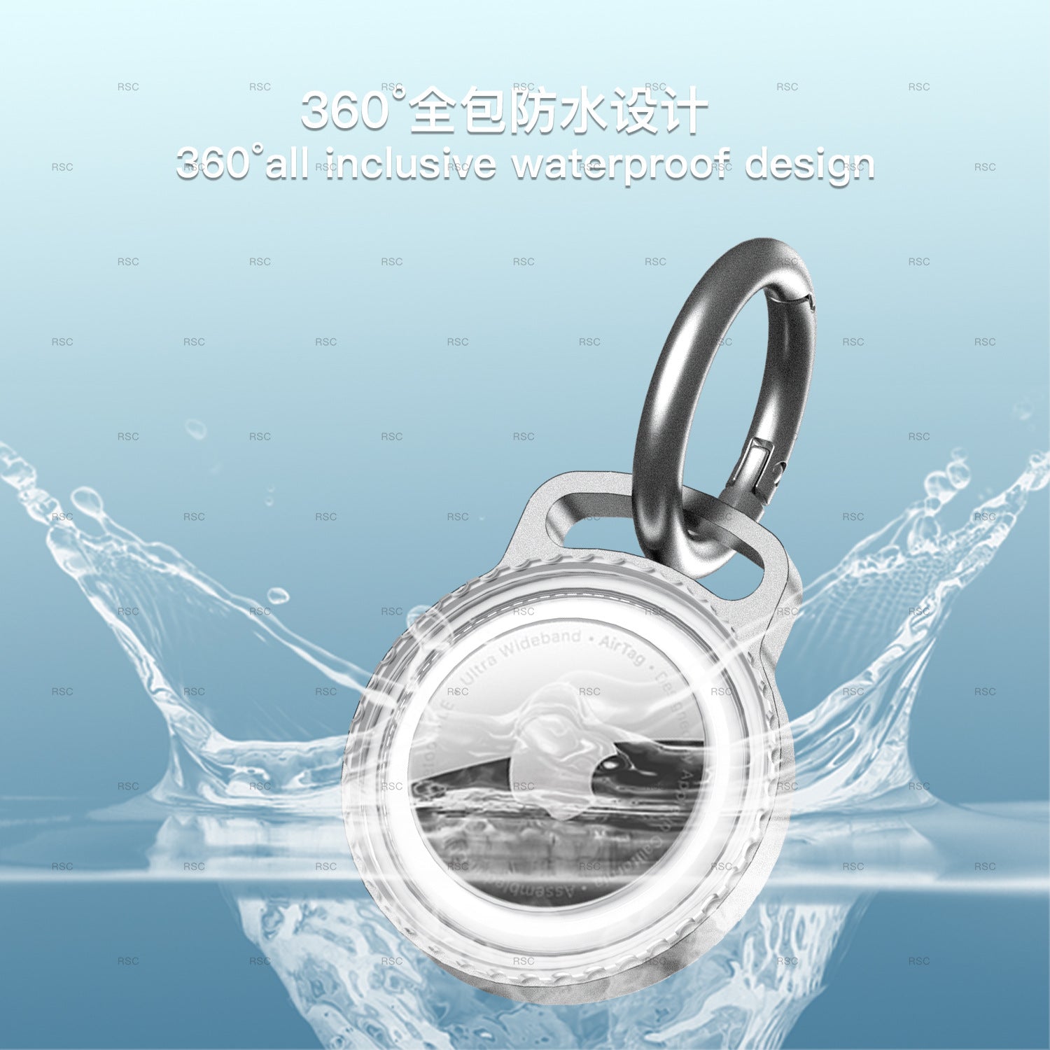 AirTag Metal Protective Case with Keychain and Waterproof