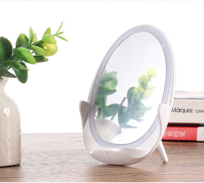 Portable Stand Mirror with Light and Wireless Charger
