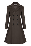 APTRO Womens Winter Dress Coats Wool Blend Double Breasted Long Peacoat Ws02 Brown 2X