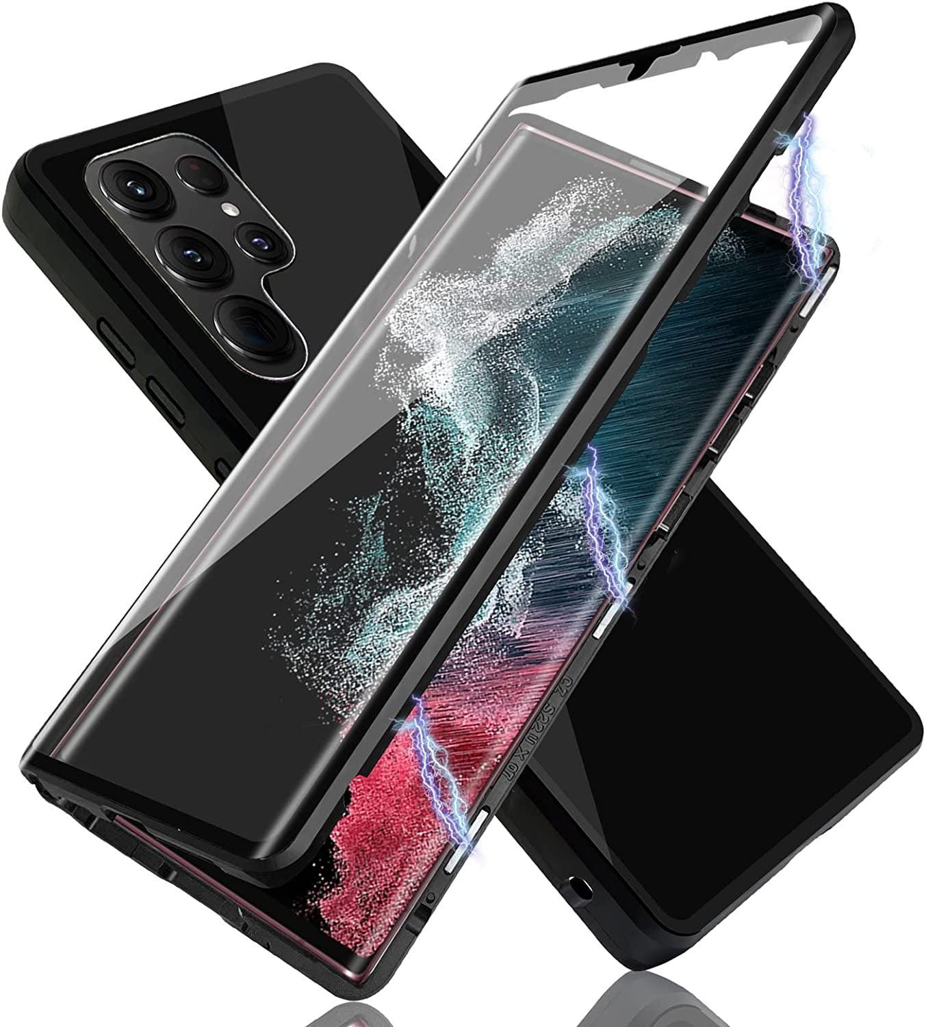 Magnetic Metal Dual-Sided Glass Case for Samsung S22