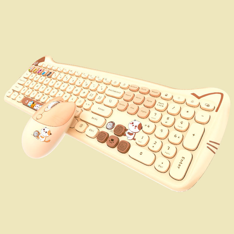 Wireless Keyboard and Mouse Set for Girls (Punk Style)